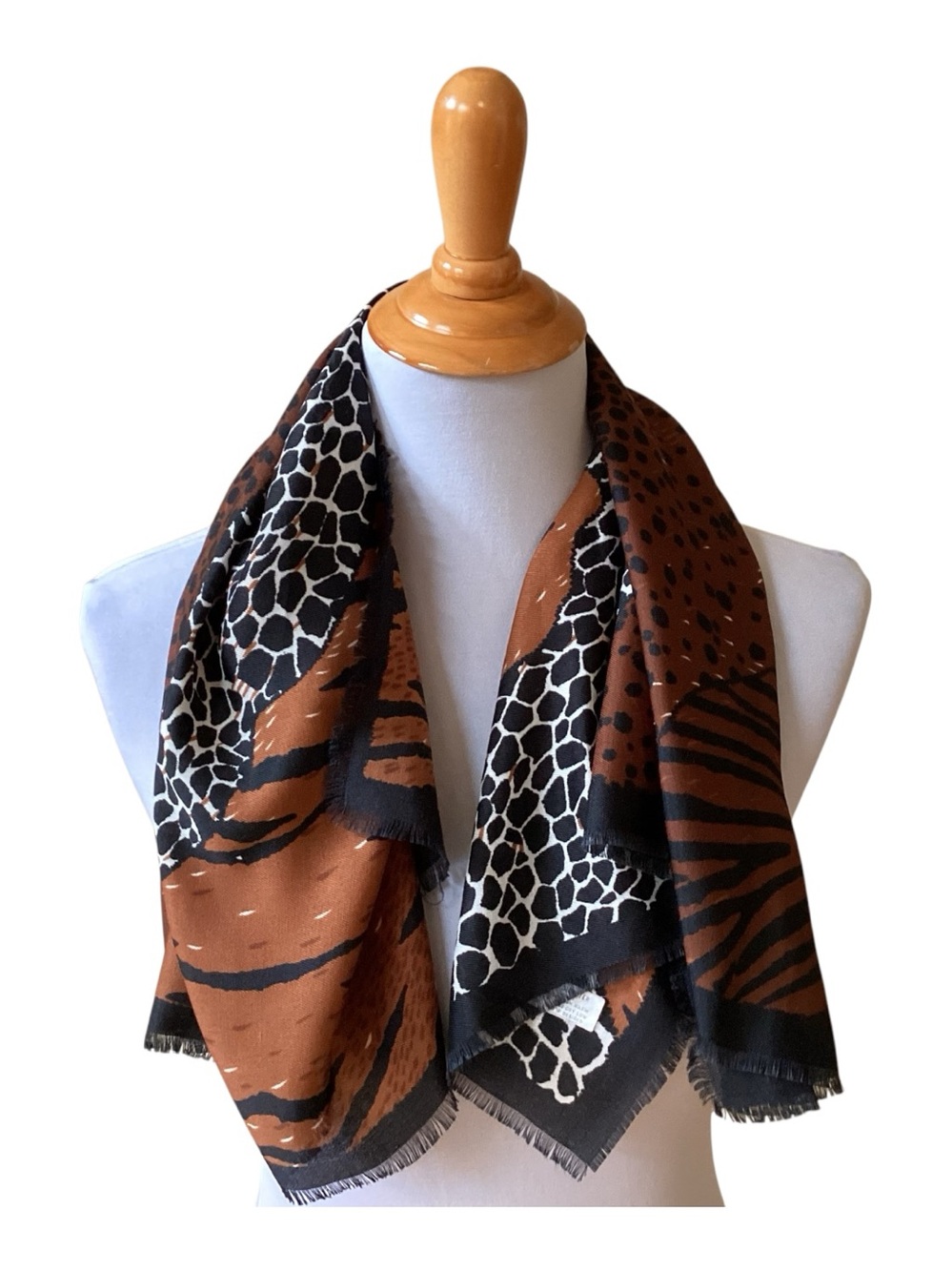 GLENTEX Italy Vintage 70’s Abstract Animal Print Scarf